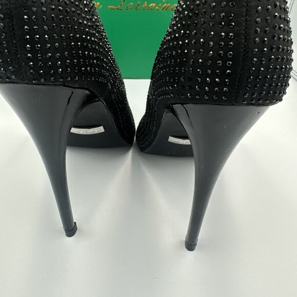 Lauren Lorraine Pump Shoes High Heel Size 11 Black Rhinestone Formal Party NEW - Picture 11 of 15